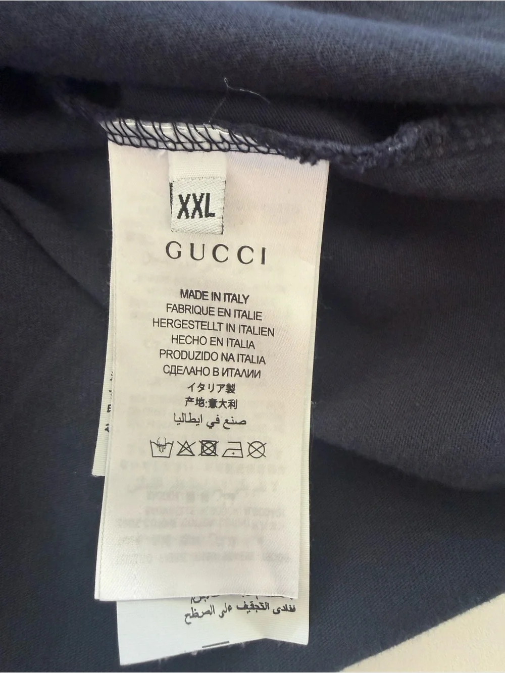 Gucci Navy and Orange '25 Eschatology' Short Sleeve Tee